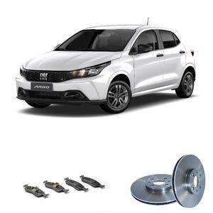 Kit Troca Freio Com Disco E Pastilha Dianteira Bproauto Argo 1.0
