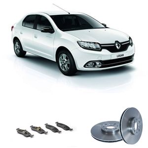 Kit Troca Freio Com Disco E Pastilha Dianteira Bproauto Logan 2016 Diante